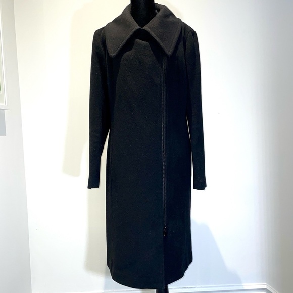 Soia & Kyo Jackets & Blazers - Soia & Kyo Black Wool Blend Zip Coat Size L Fits closer to M